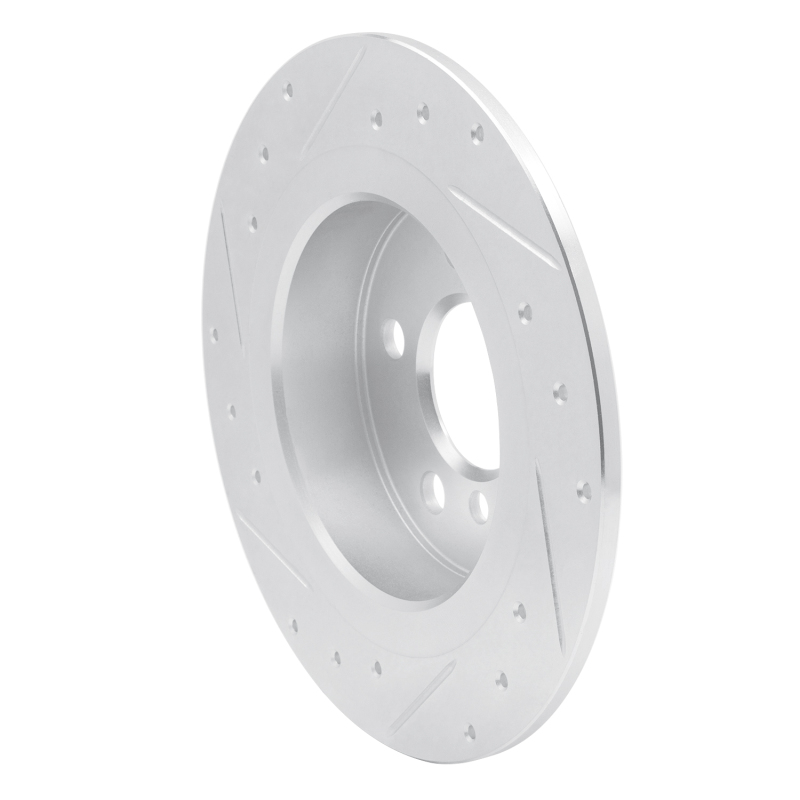 BMW 220i Brake Rotor (1) - Rear Right - R1 Concepts - Drilled & Slotted - Silver - `14-`25